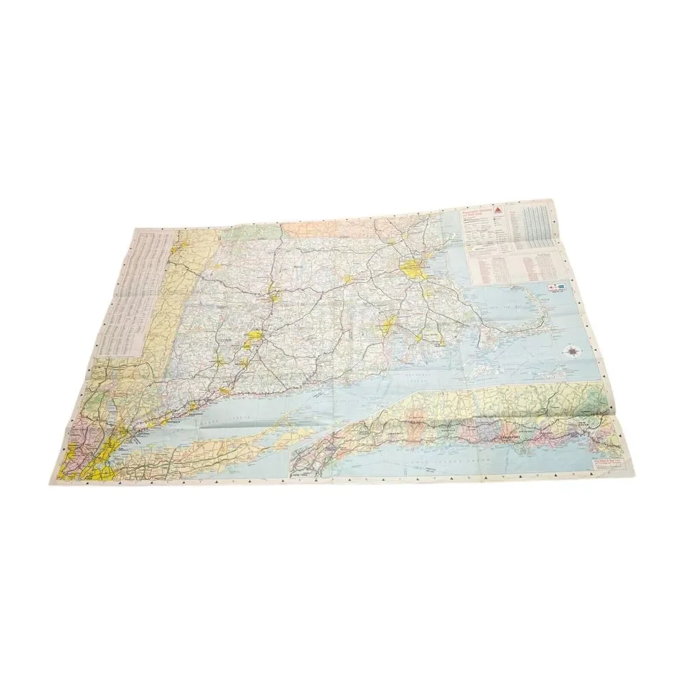 Vintage Travel Maps – Massachusetts, Maine 1970, Turnpike Highway Road Maps - Picture 8 of 13
